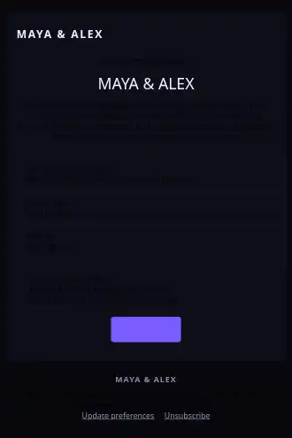 Maya & Alex — Wedding Invitation — Events & Invites html5 email template