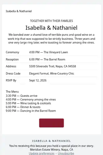 Isabella & Nathaniel — Wedding Invitation — Events & Invites html5 email template