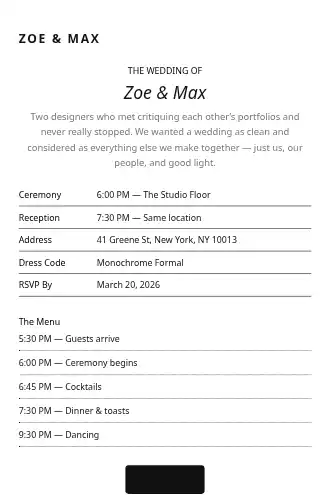 Zoe & Max — Wedding Invitation — Events & Invites html5 email template