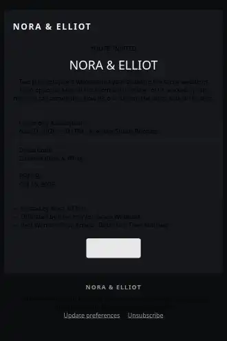 Nora & Elliot — Wedding Invitation — Events & Invites html5 email template