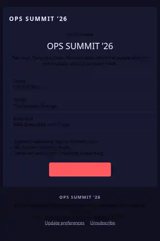 OPS SUMMIT ’26 — Event Invite — Events & Invites html5 email template