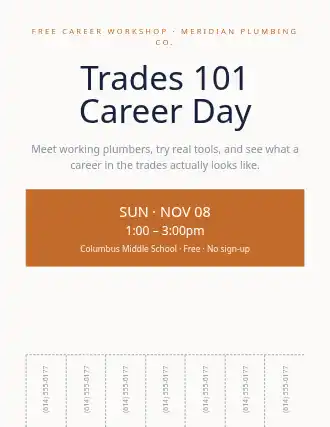 Trades 101 Career Day — Community & Events template
