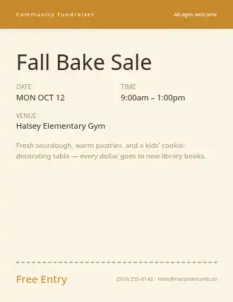 Fall Bake Sale — Community & Events template