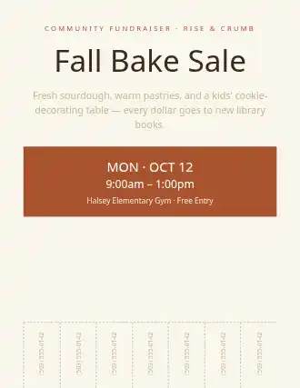 Fall Bake Sale — Community & Events flyer template
