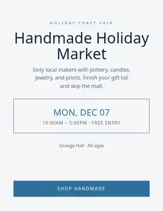 Handmade Holiday Market — Community & Events flyer template