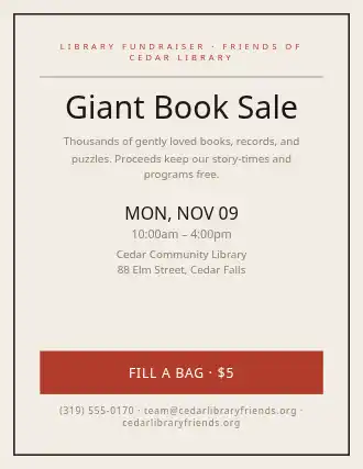Giant Book Sale — Community & Events flyer template