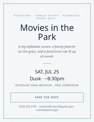 Movies in the Park — Community & Events flyer template