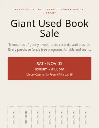 Giant Used Book Sale — Community & Events flyer template