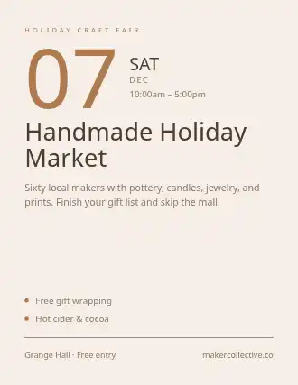 Handmade Holiday Market — Community & Events flyer template