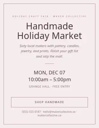 Handmade Holiday Market — Community & Events flyer template