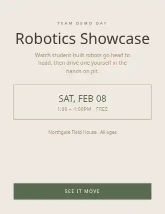 Robotics Showcase — Community & Events flyer template