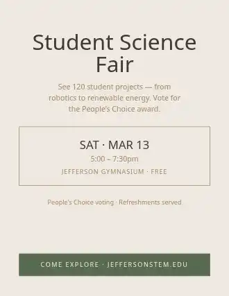 Student Science Fair — Community & Events flyer template