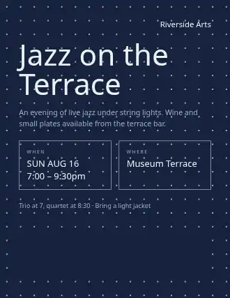 Jazz on the Terrace — Community & Events flyer template