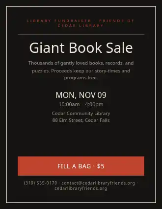 Giant Book Sale — Community & Events flyer template