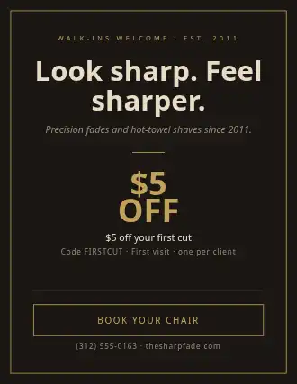 The Sharp Fade — Business Promo template