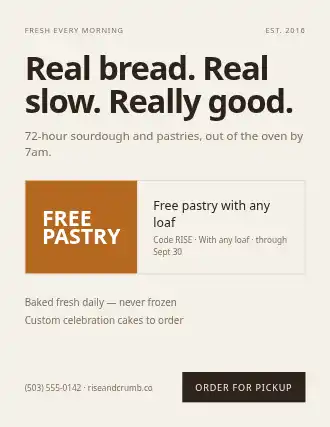 Rise & Crumb — Business Promo flyer template