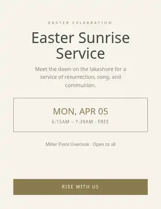 Easter Sunrise Service — Church Events template