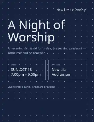A Night of Worship — Church Events template