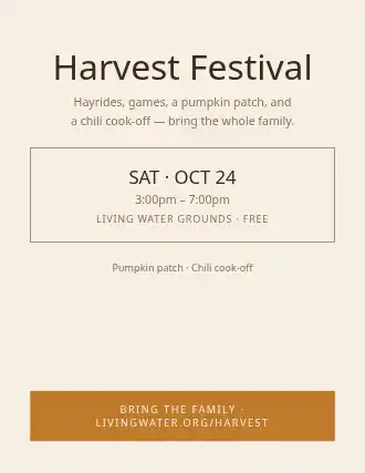Harvest Festival — Church Events flyer template