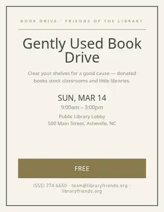 Gently Used Book Drive — Drives template