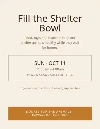 Fill the Shelter Bowl — Drives template
