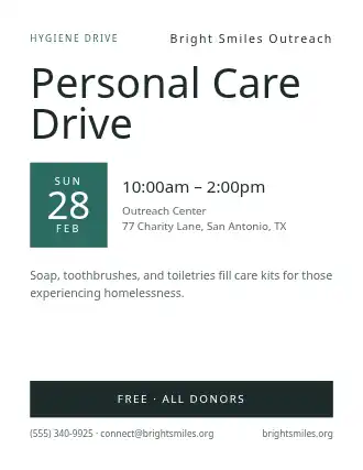 Personal Care Drive — Drives flyer template