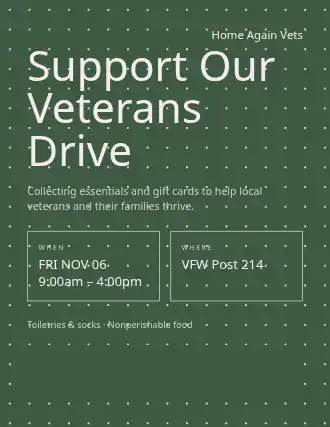 Support Our Veterans Drive — Drives flyer template