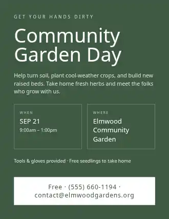 Community Garden Day — Outreach template