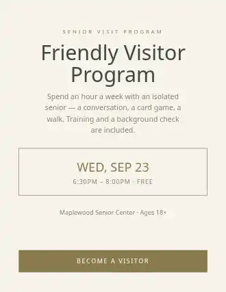 Friendly Visitor Program — Outreach template