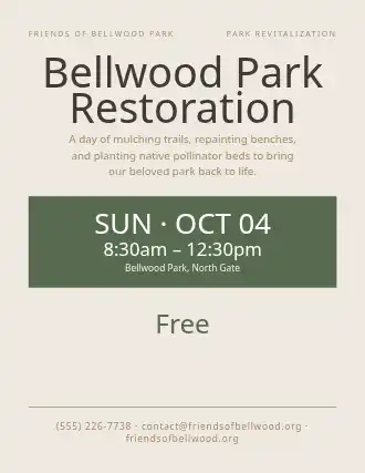 Bellwood Park Restoration — Outreach template