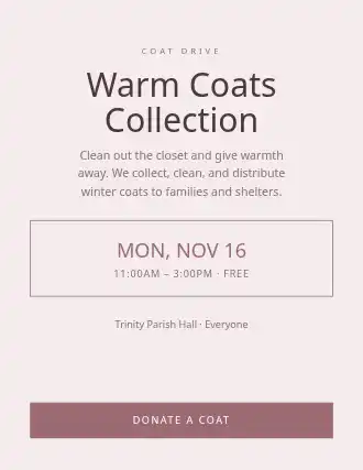 Warm Coats Collection — Outreach flyer template