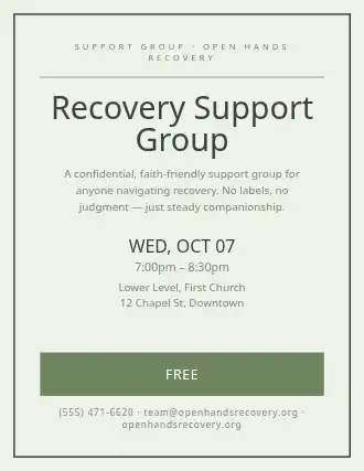 Recovery Support Group — Studies flyer template