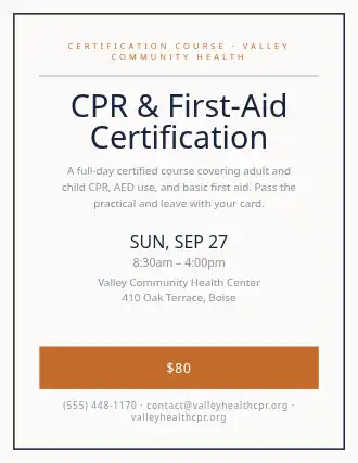 CPR & First-Aid Certification — Skills template