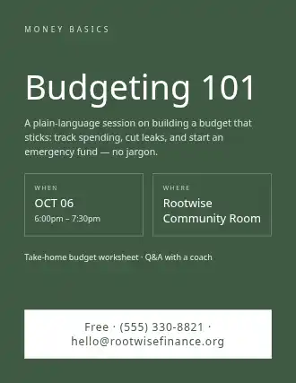 Budgeting 101 — Skills template