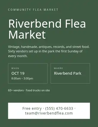 Riverbend Flea Market — Garage Sales template