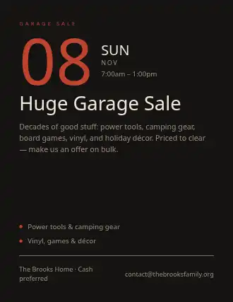 Huge Garage Sale — Garage Sales flyer template