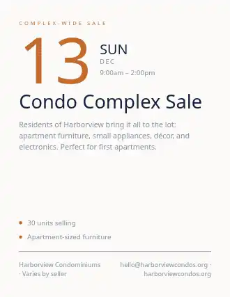 Condo Complex Sale — Garage Sales flyer template