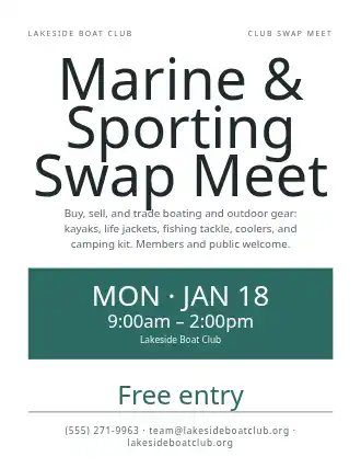 Marine & Sporting Swap Meet — Garage Sales flyer template