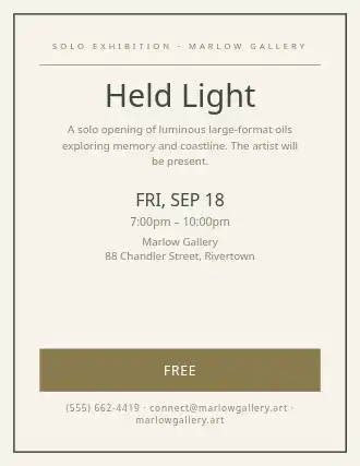 Held Light — Artist Studios flyer template