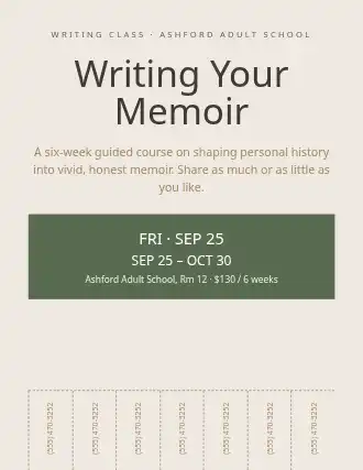 Writing Your Memoir — Adult Classes template