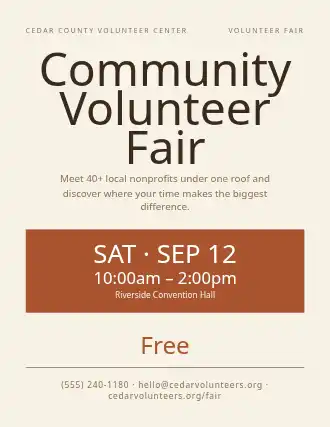 Community Volunteer Fair — Volunteering template