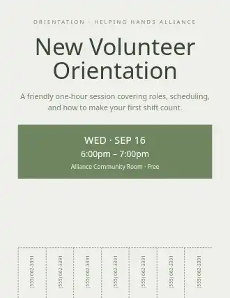 New Volunteer Orientation — Volunteering template