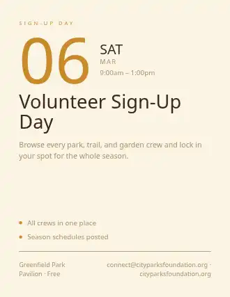 Volunteer Sign-Up Day — Volunteering template