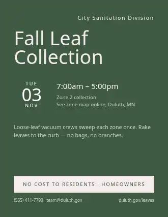 Fall Leaf Collection — City Services flyer template