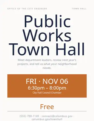 Public Works Town Hall — City Services template