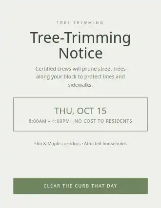 Tree-Trimming Notice — City Services flyer template