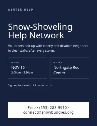 Snow-Shoveling Help Network — Neighborhood Services template