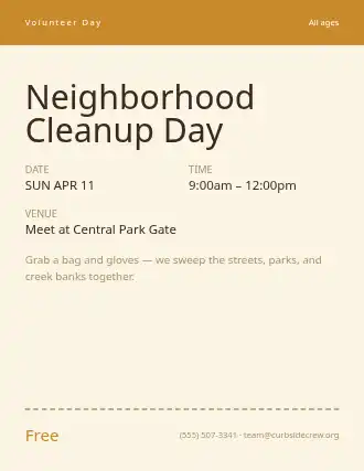 Neighborhood Cleanup Day — Neighborhood Services flyer template