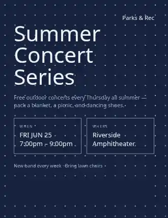 Summer Concert Series — Upcoming Events template