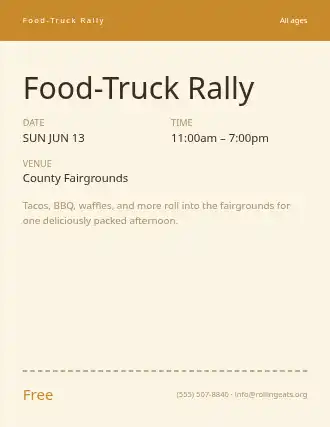 Food-Truck Rally — Upcoming Events flyer template
